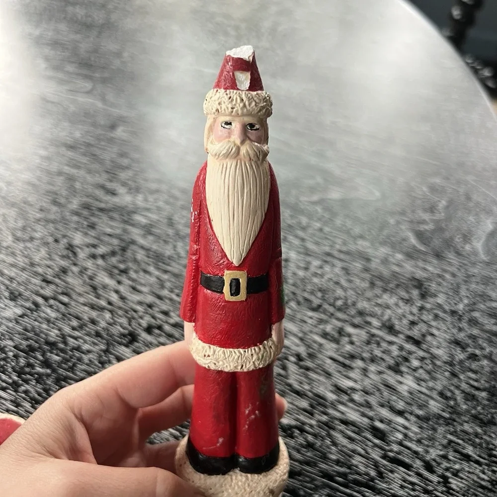 LOT OF 3 Folk Art‎ Old World Santa ST. NICK Figures Navity Vintage